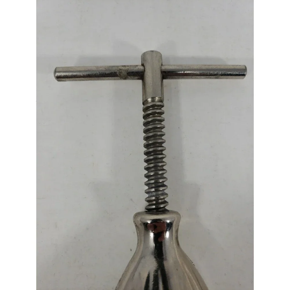 Vintage Nut Cracker Screw Type T-Handle Pineapple Shaped All Metal HMQ Style